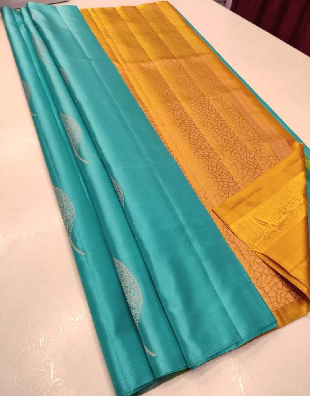 Mila Sky-yellow Soft Silk Saree