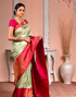 Sarswati Thistle Green Kanchipuram saree