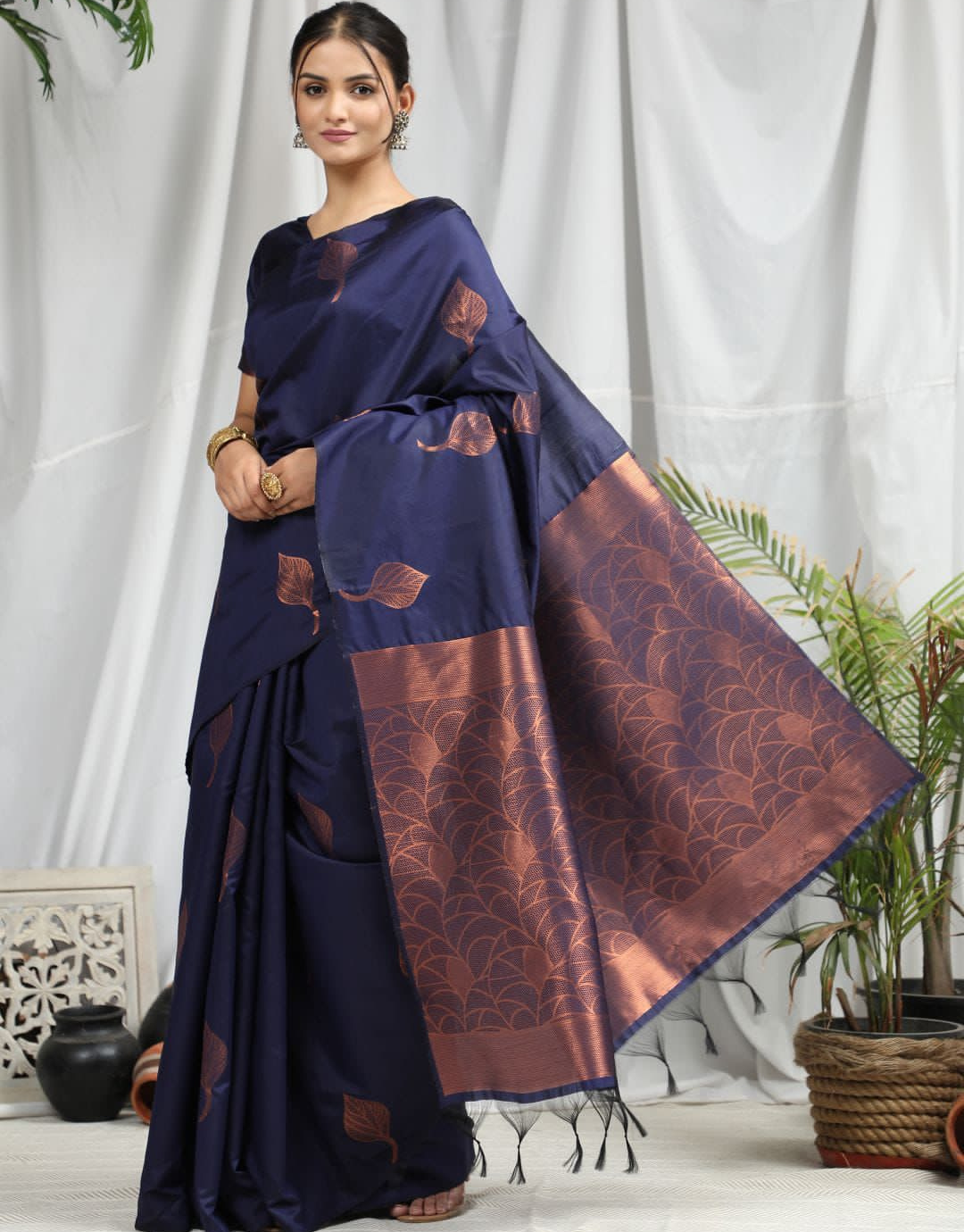 Alisha Navy Blue Soft Silk Saree