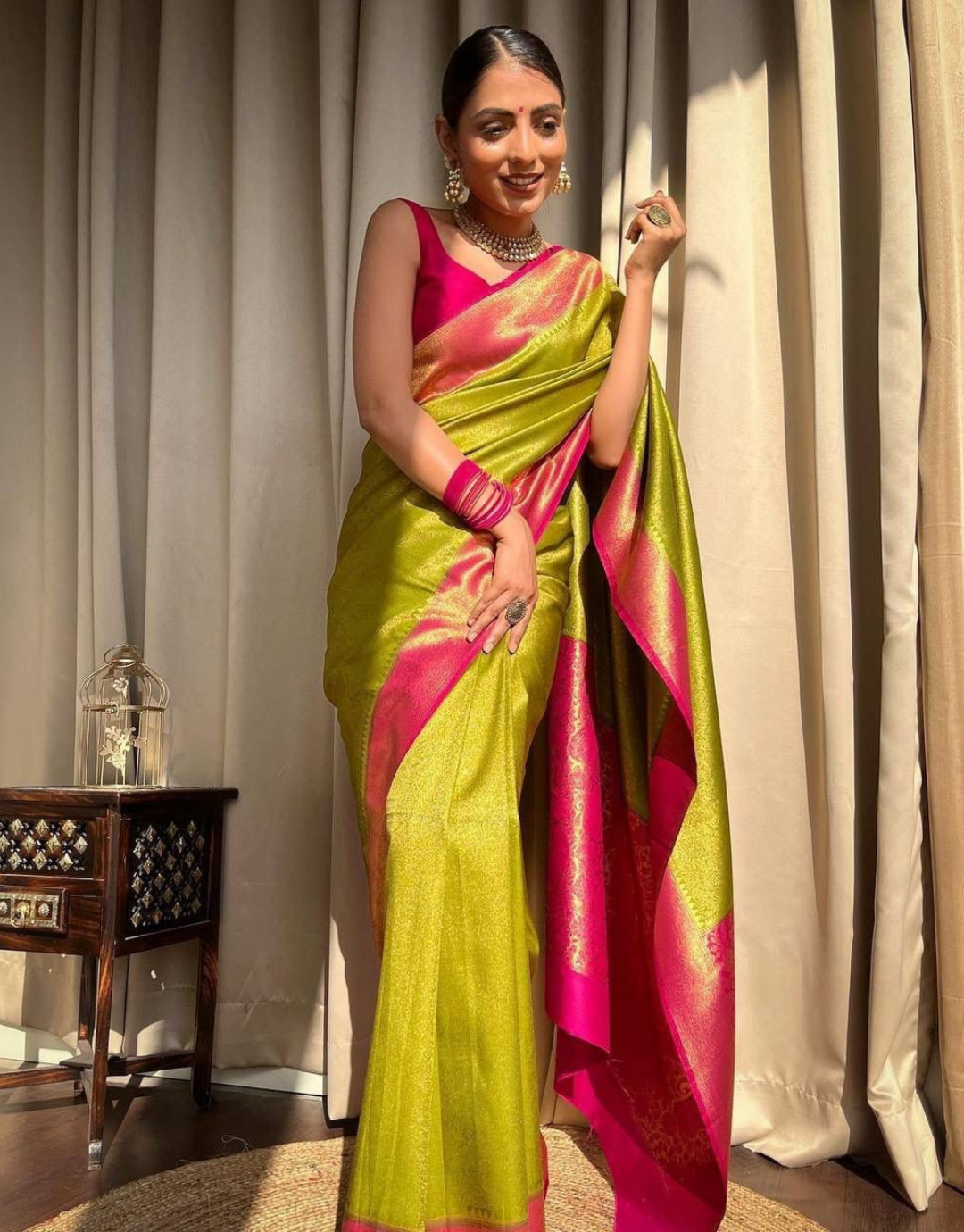 Krupali Lemon  Banarasi Silk Saree