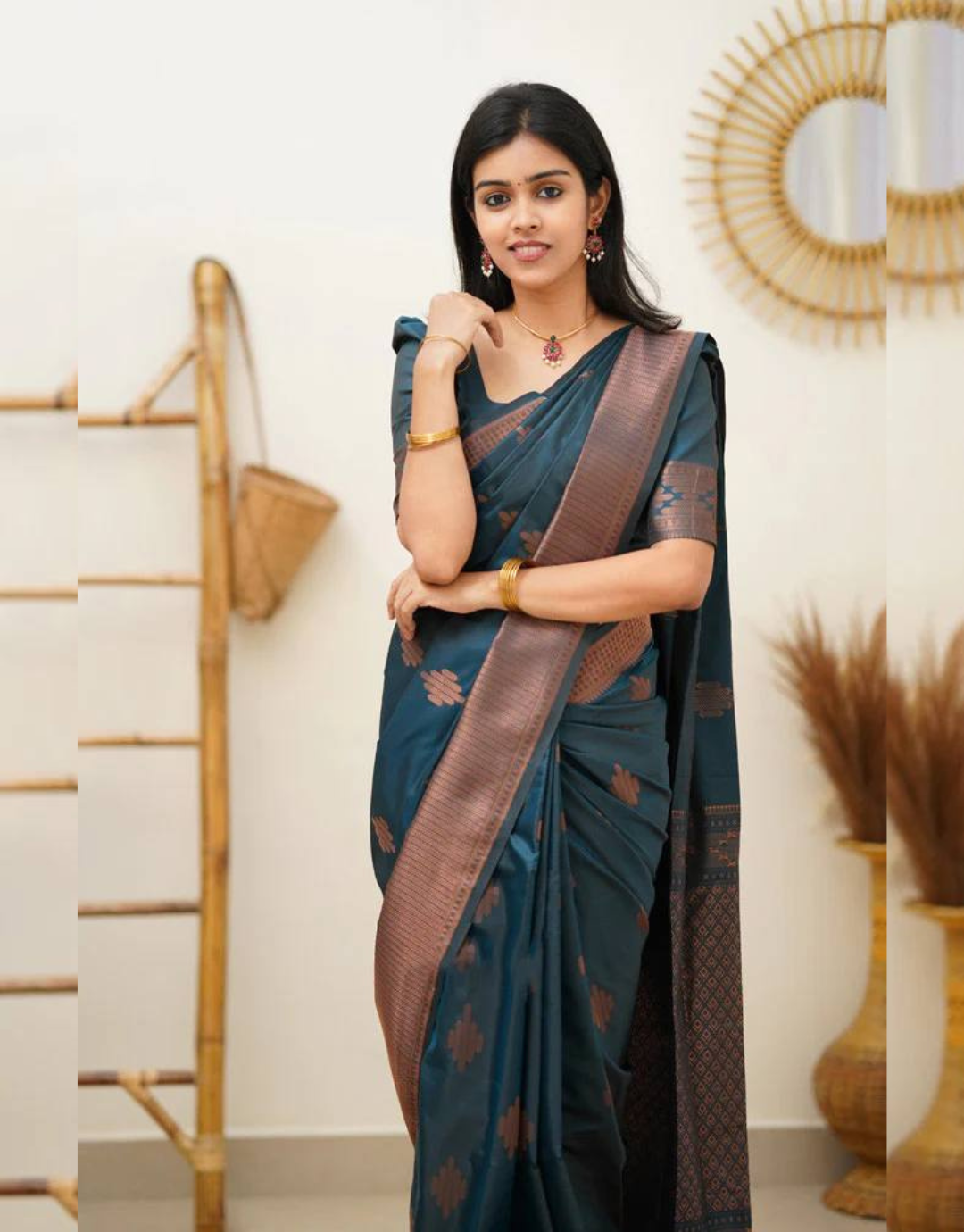 Maruti Casal Blue Soft Silk Saree With Adorable Blouse Piece