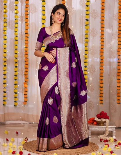 Chhaya Wine Banarasi Silk Saree