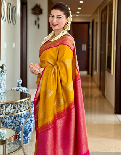 Sweta Yellow Kanchipuram Silk Saree