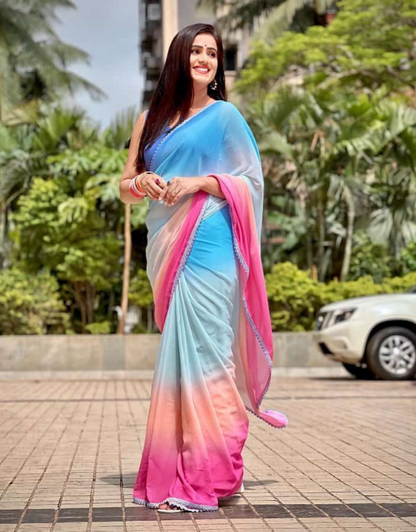 Alia Multicolour Georgette Silk Saree