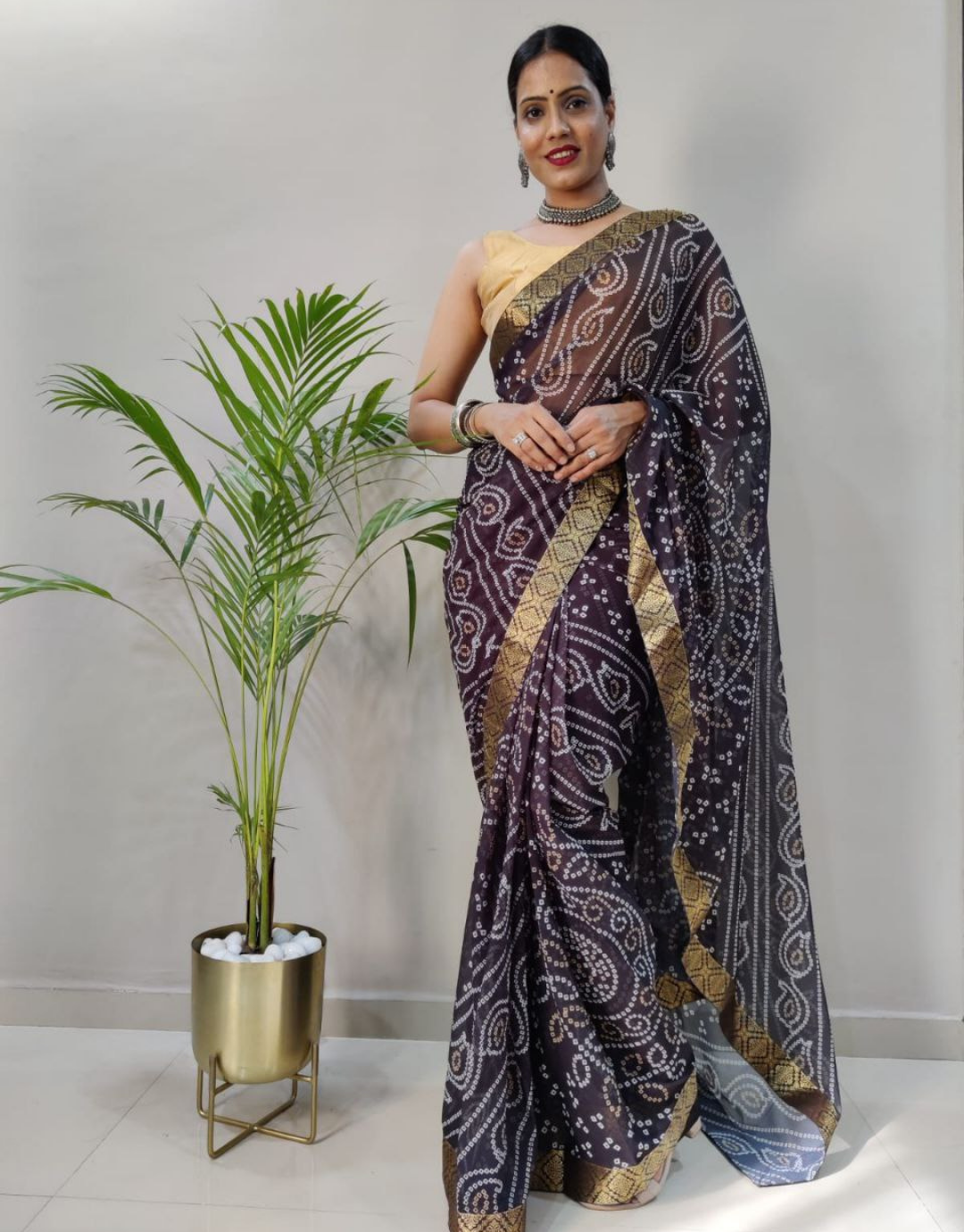 Riya Black Just One Minute Ready To Wear Soft Silk Saree