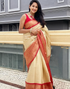 Rahi beige Banarasi Silk Saree