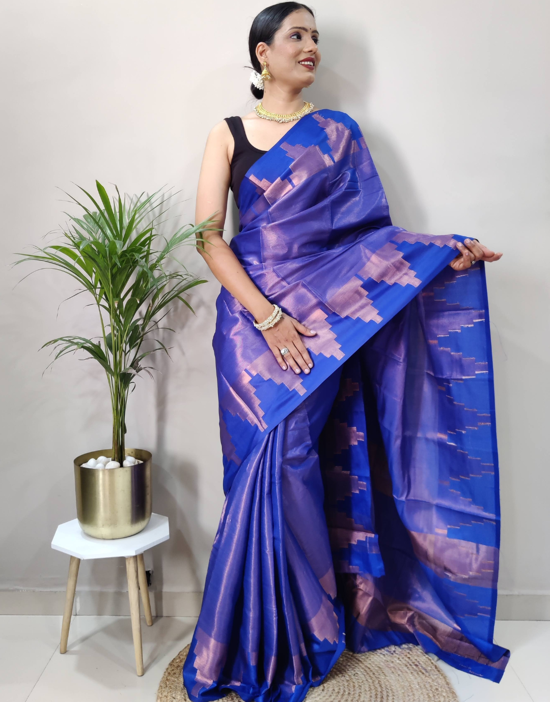 Jeevika Blueberry Soft Silk Saree