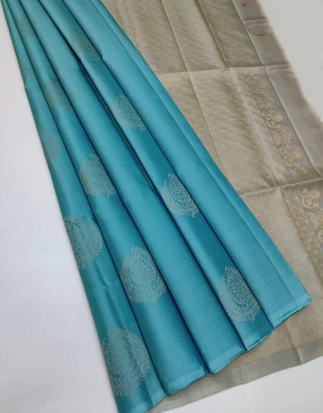 Meera SkyBlue Soft Silk Saree