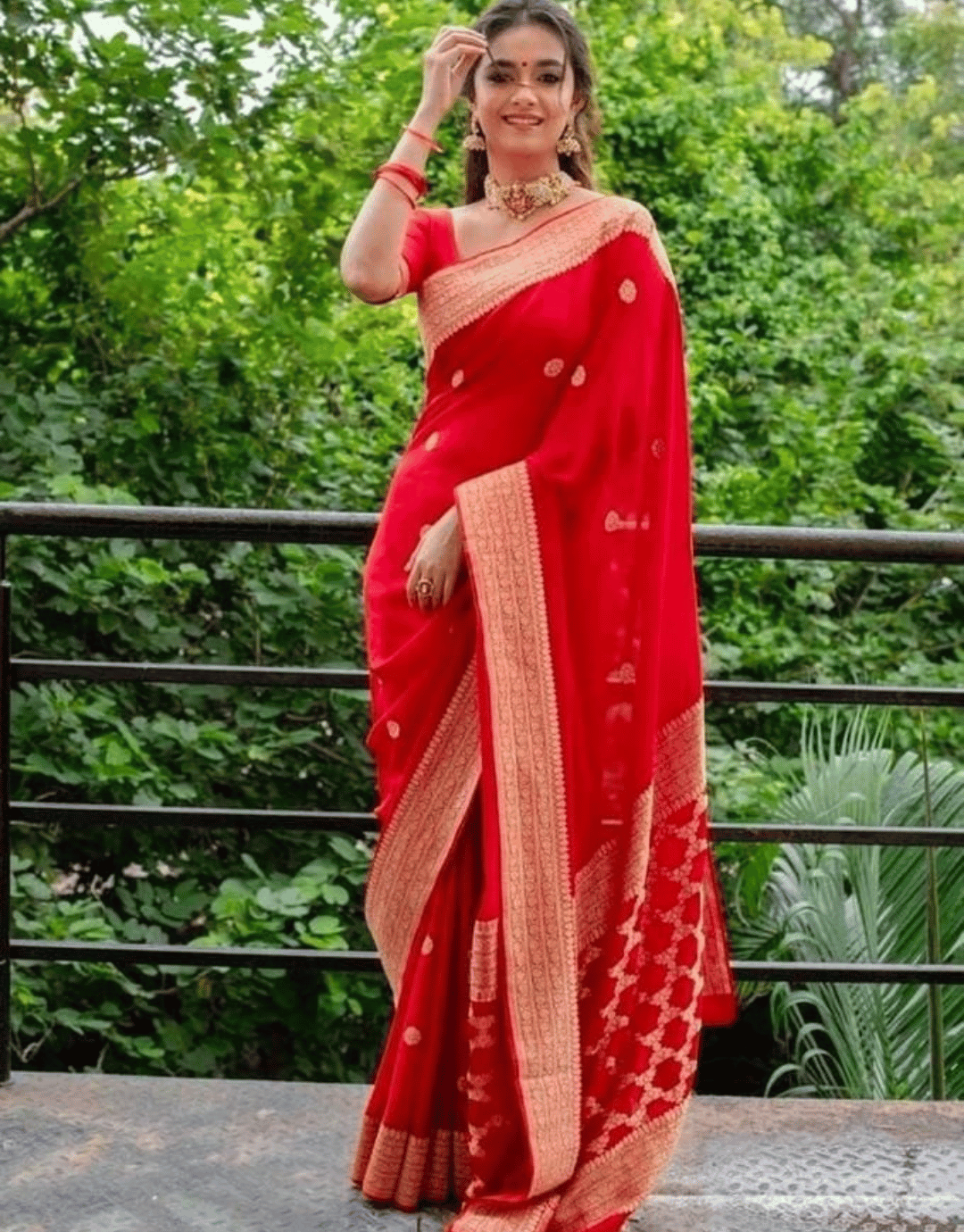 Archita Red Soft Silk Saree