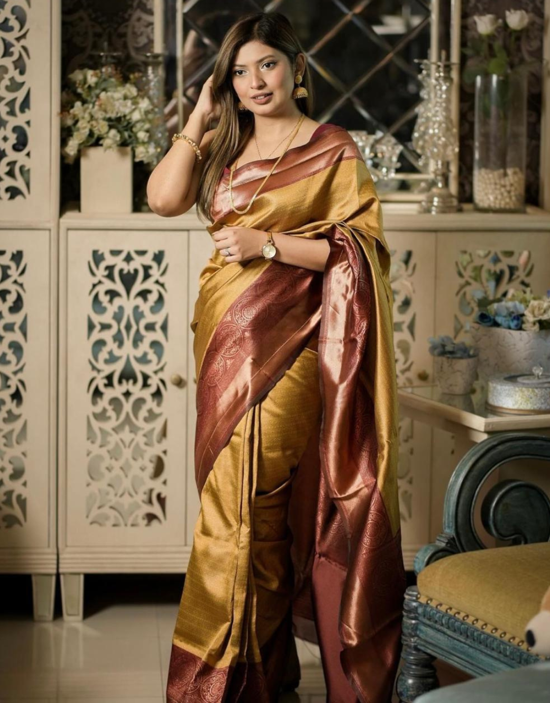 Laxmi Yellow Soft Silk Saree