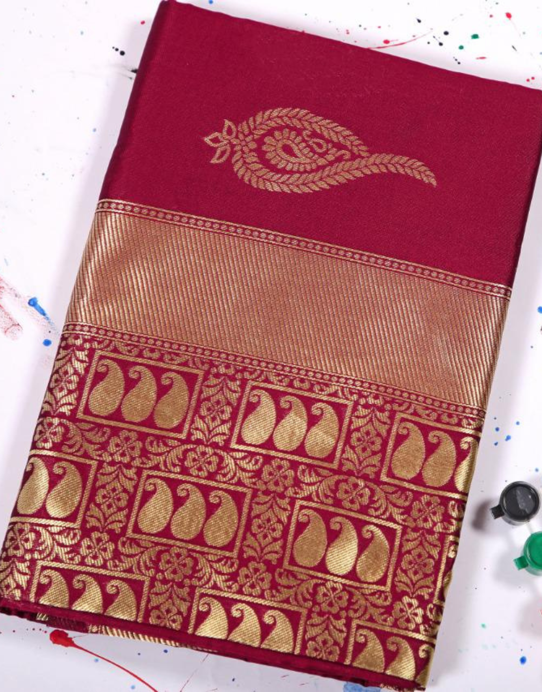 Minakshi Maroon Soft Silk saree