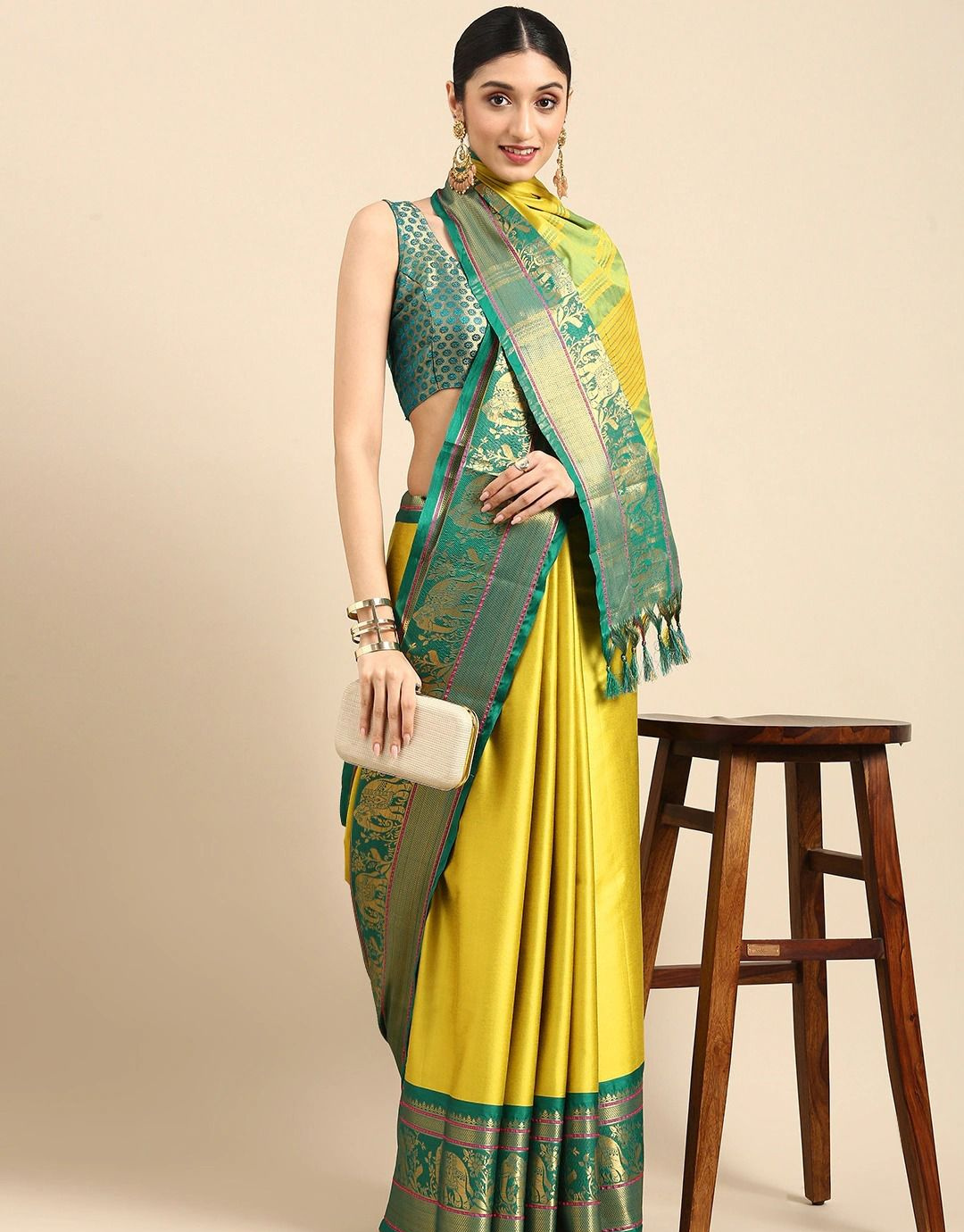 Bansi Lemon Cotton Silk Saree