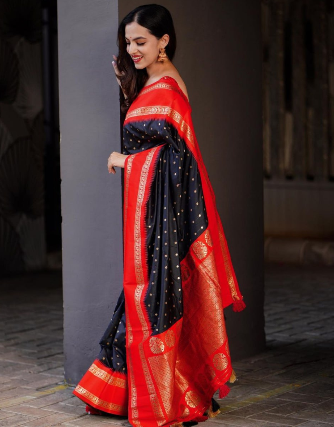 Alia Black Soft Banarasi Silk Saree