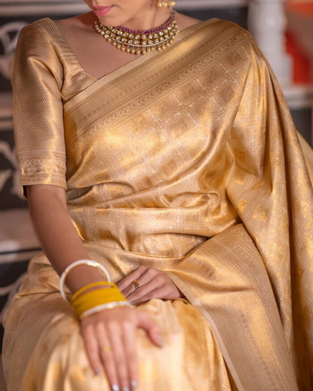 Golden Radiance - Banarasi Silk Saree