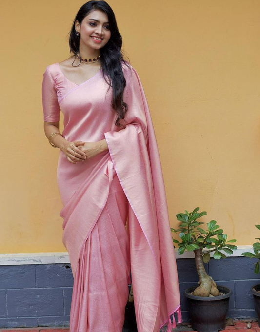 Hanshika Pink Kanchipuram Saree