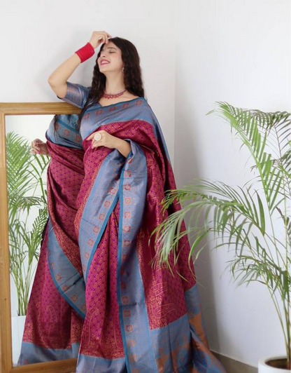 Pooja Wine Soft Silk Saree