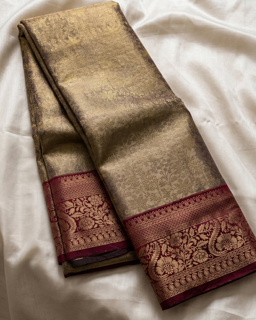Chinmayi - Antique Gold Banarasi Silk Saree