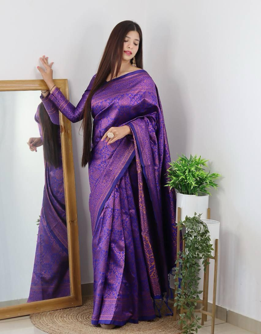 Radhika Blue Banarasi Silk Saree