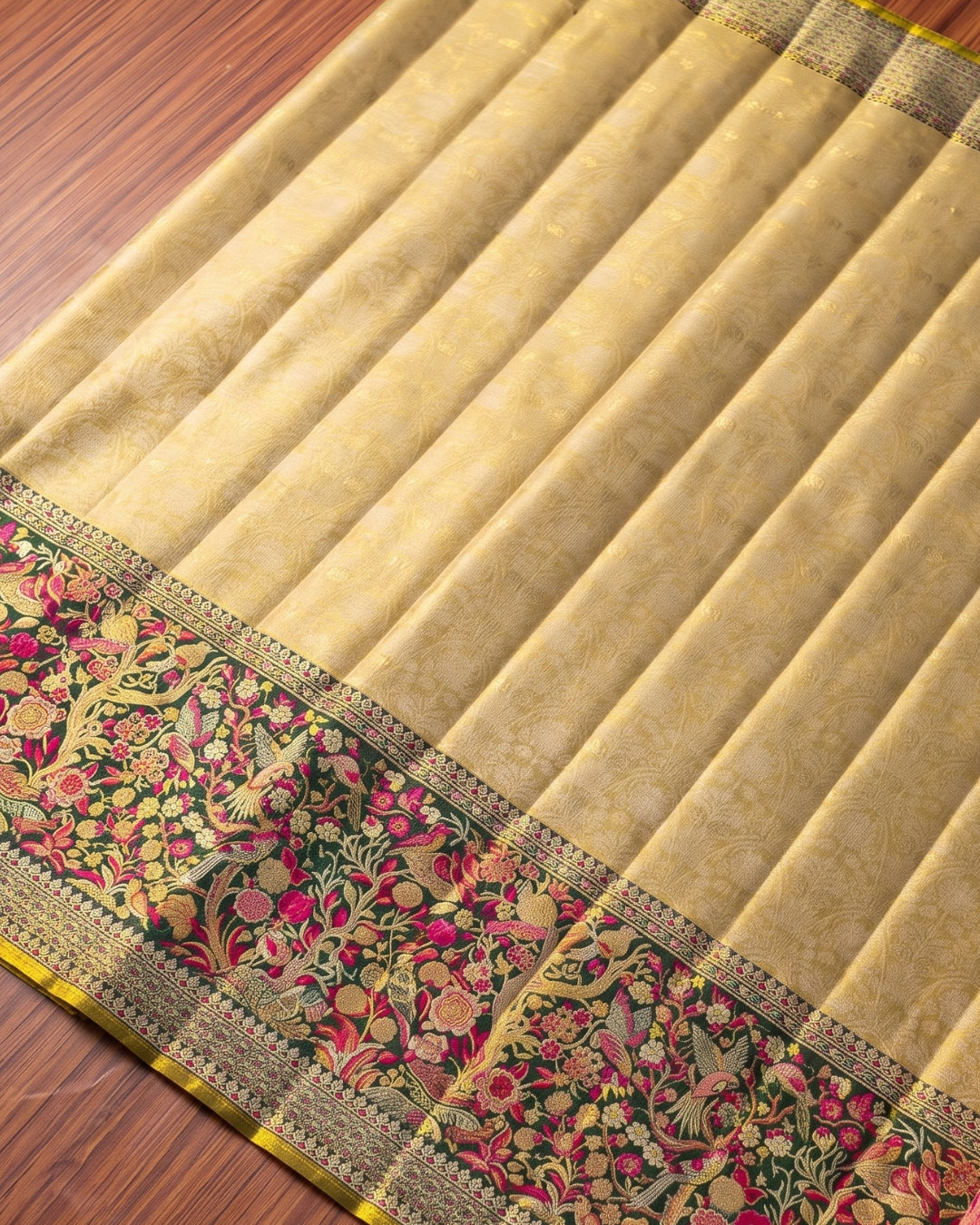 Elina - Golden Garden Woven Silk Saree