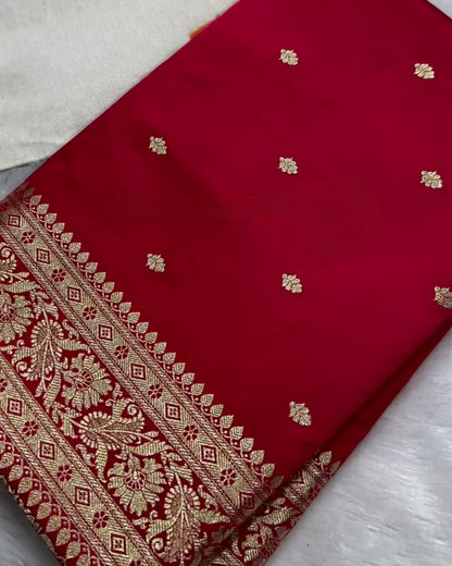 Arohi - Rich Maroon Traditional Zari Banarasi Saree