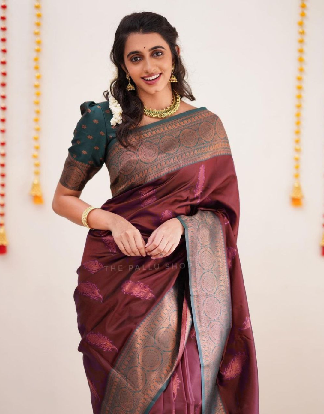 Vandana Brown Soft Silk Saree