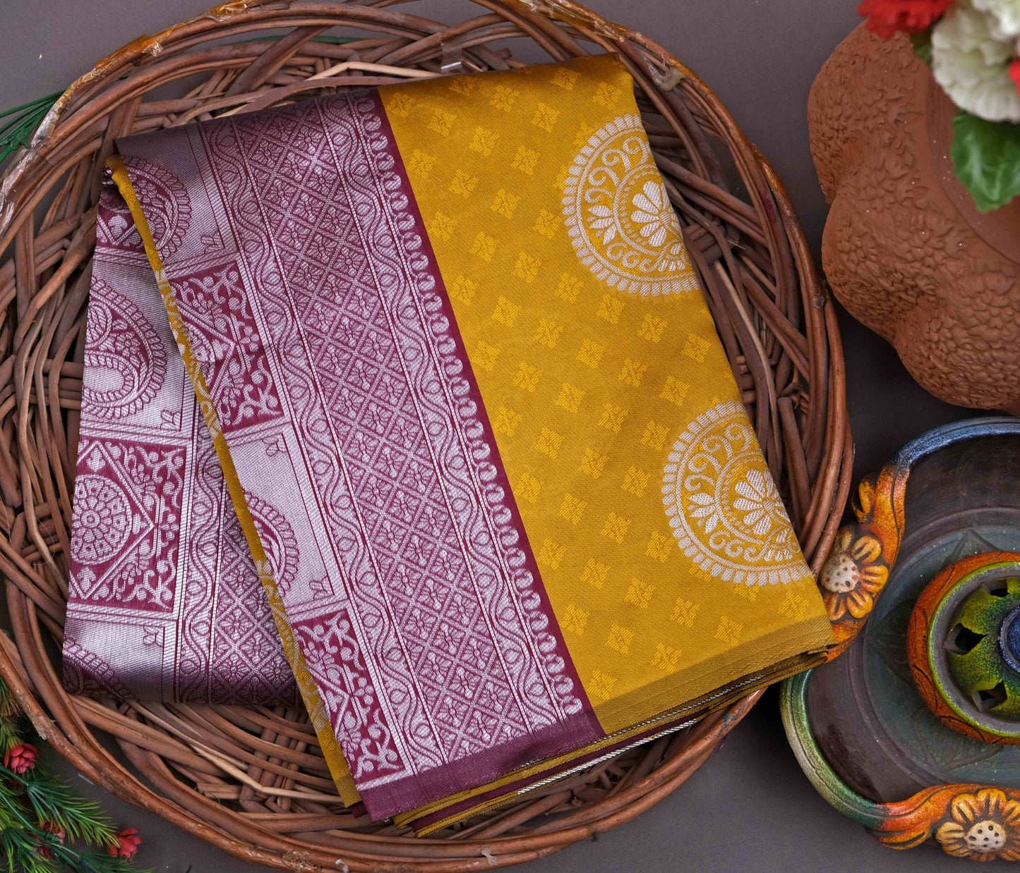 Veera Yellow Soft Silk Saree