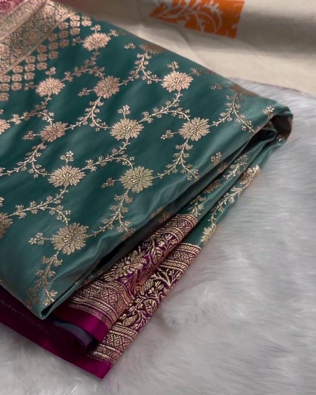 Binita - Royal Peacock Banarasi Silk Blend Saree