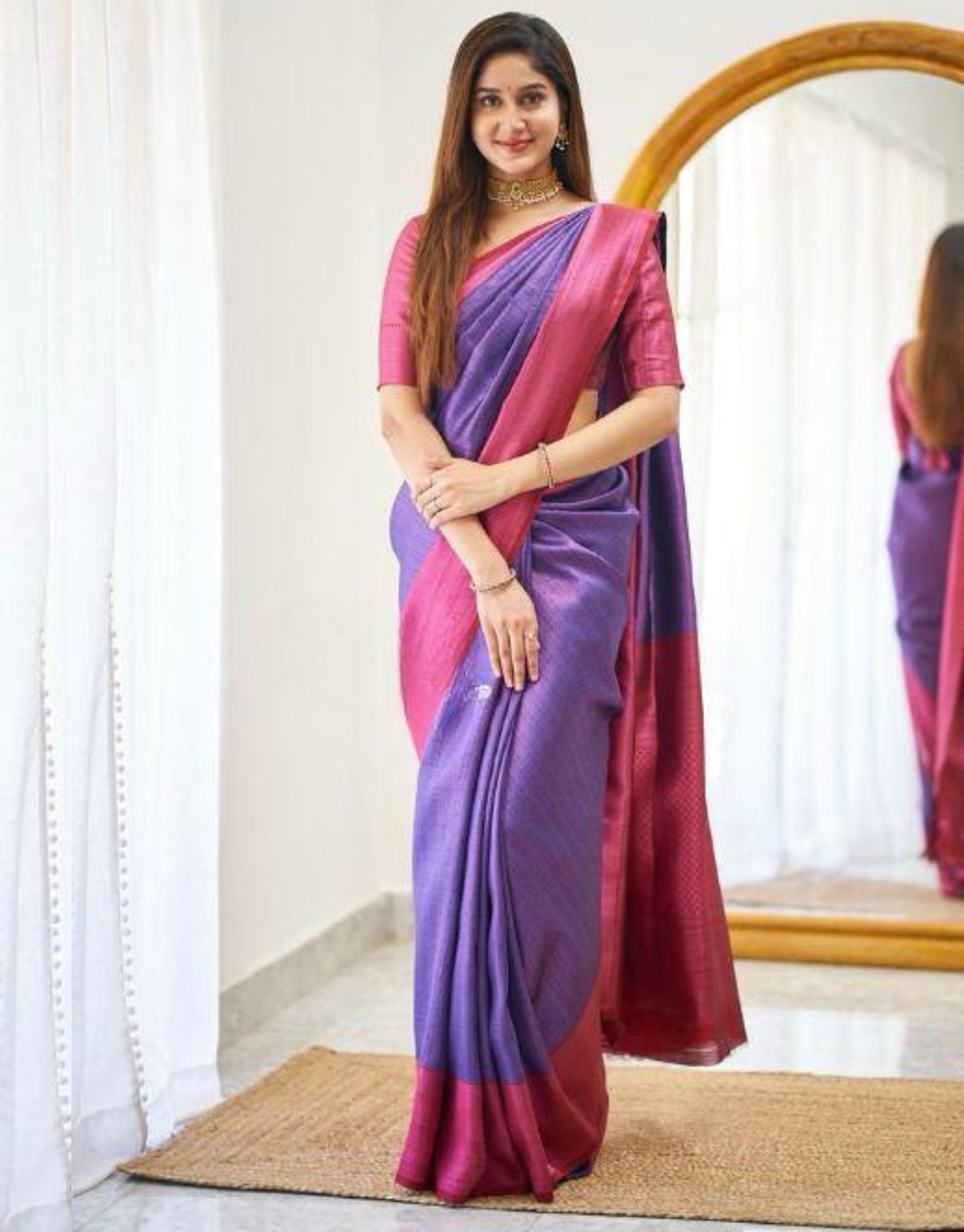 Jivika Purple Kanchipuram Silk Saree