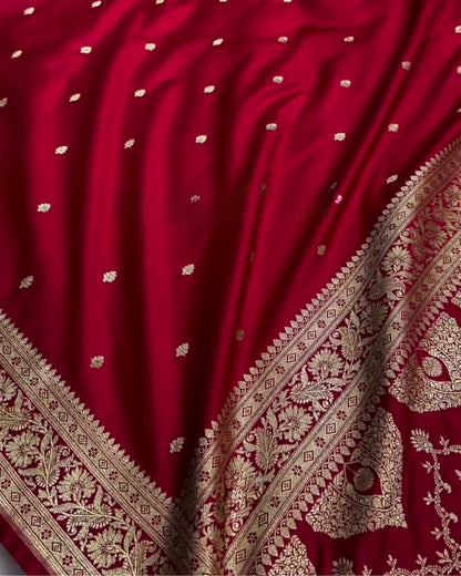 Arohi - Rich Maroon Traditional Zari Banarasi Saree