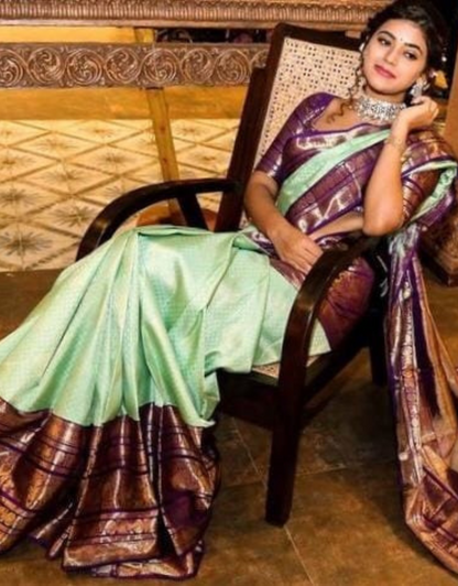 Nita Light Green Banarasi Silk Saree