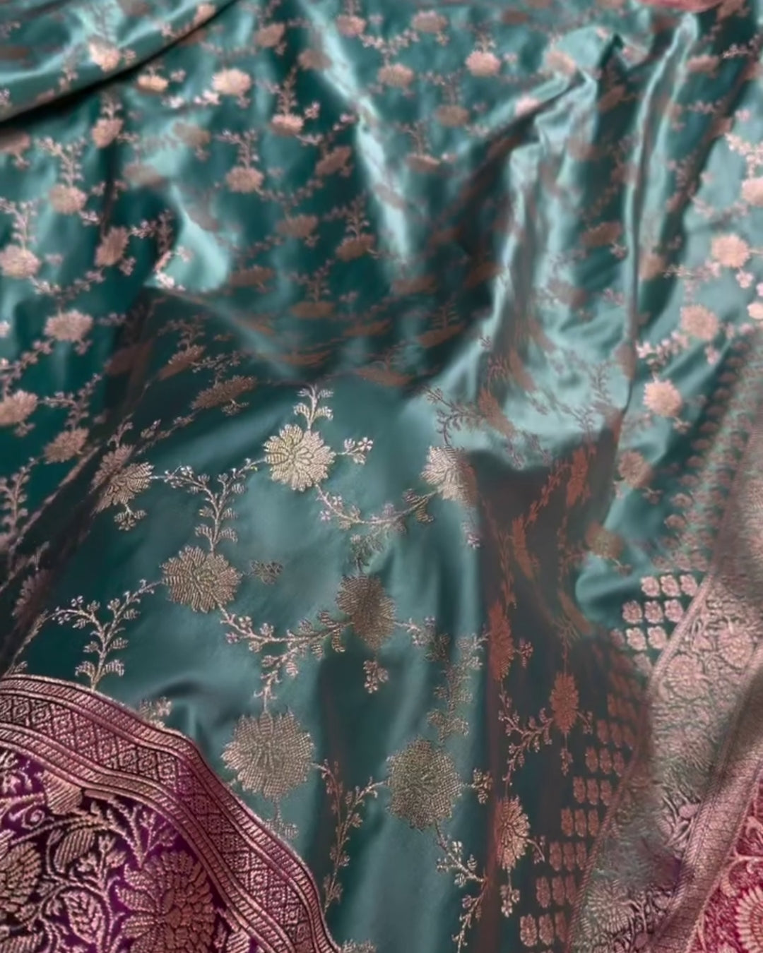 Binita - Royal Peacock Banarasi Silk Blend Saree