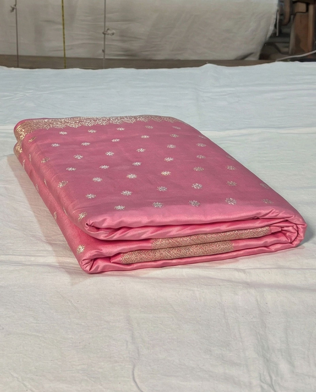 Deepanwita - Pink Soft Silk Banarasi Saree with Gold Zari Butti
