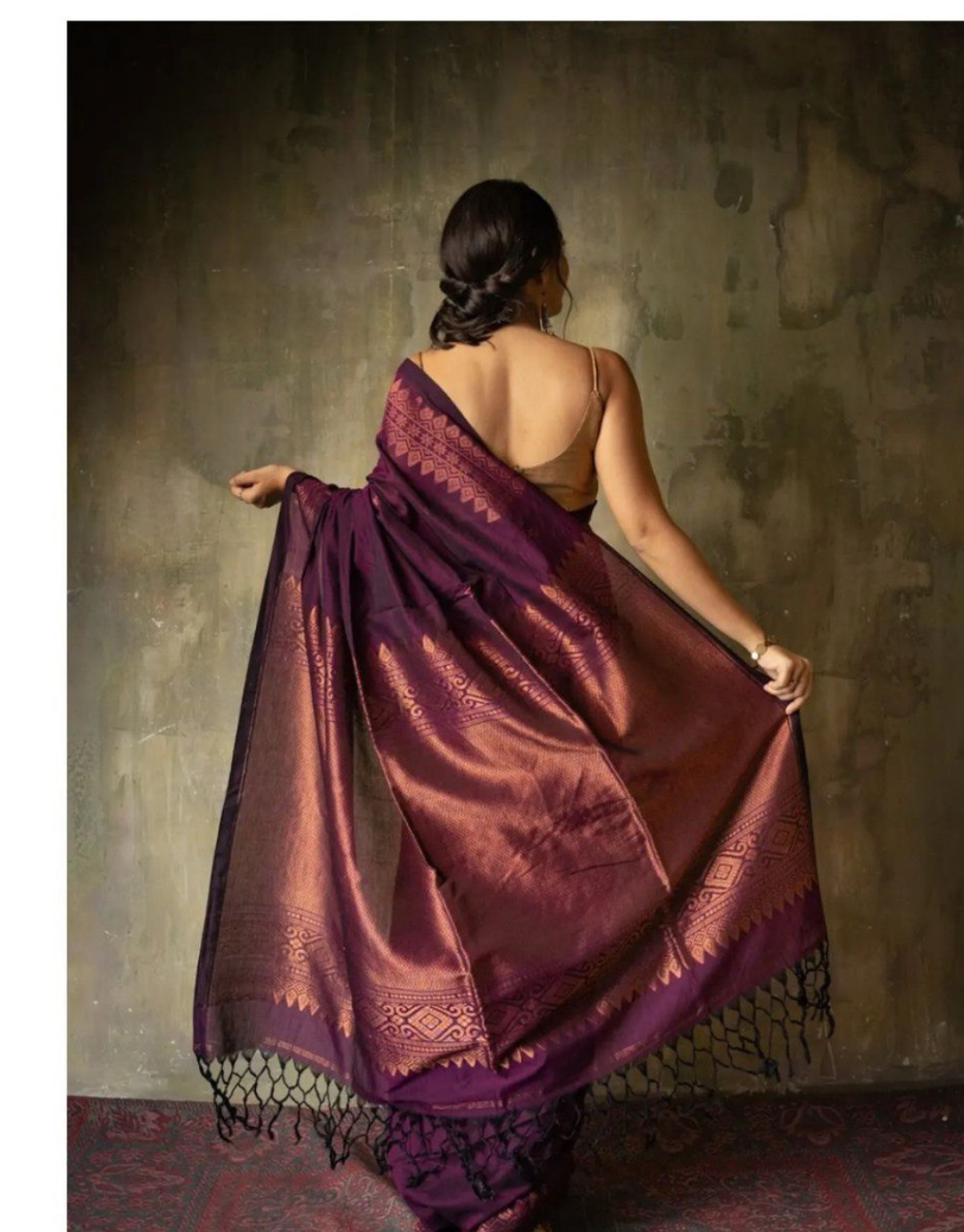 Kinjal Wine Banarasi Silk Saree