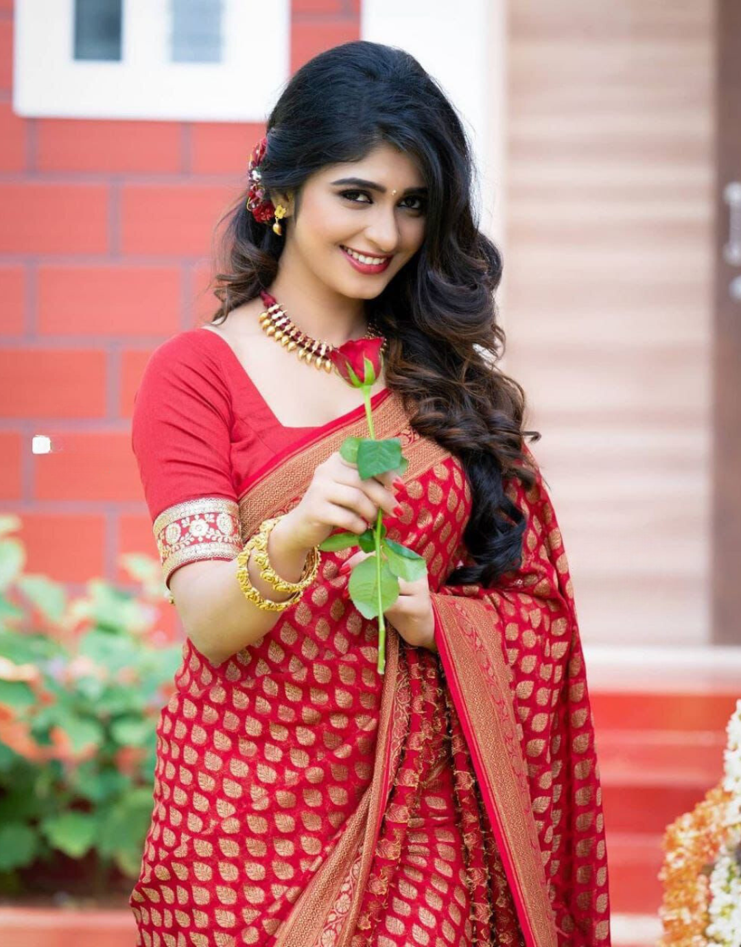 Reshma Red Lichi Silk Saree