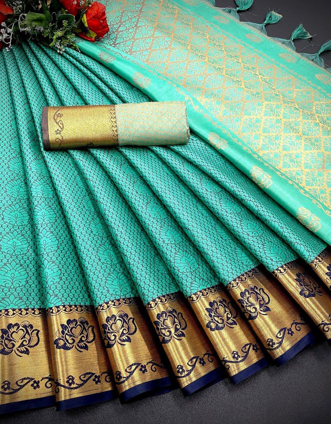 Priyanka Sky Blue Kanchipuram Silk Saree