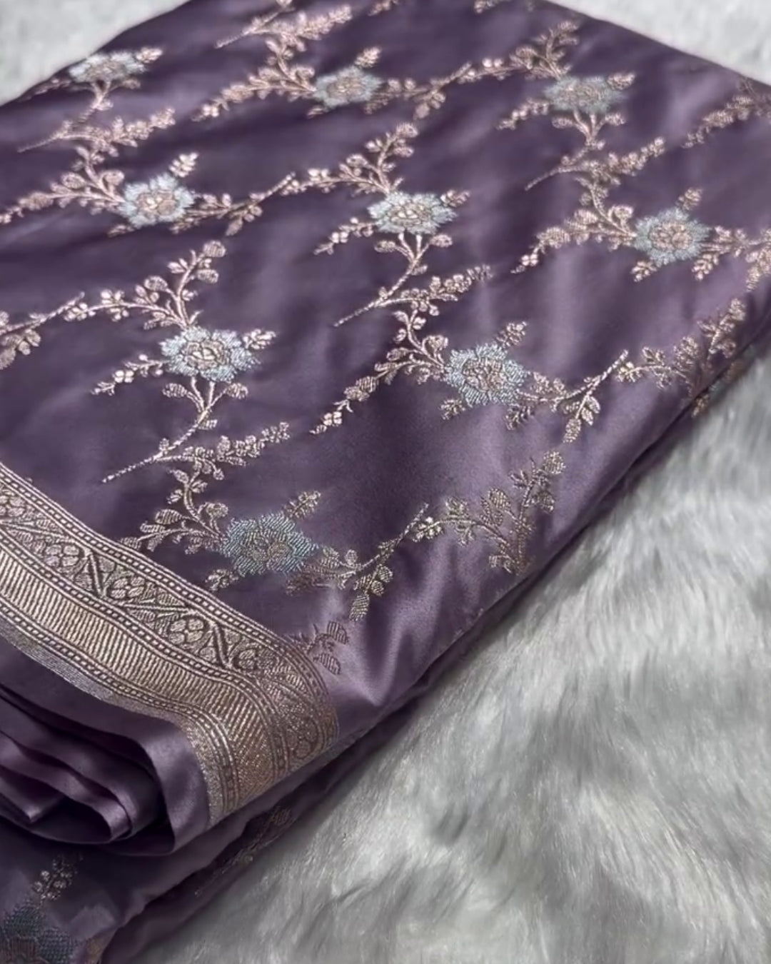 Samaira – Premium Lavender Banarasi Weave Saree