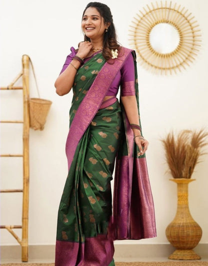 Kriti Green Soft Silk Saree