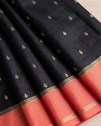 Jeny - Luxurious Black Kanjivaram Blend Silk Saree