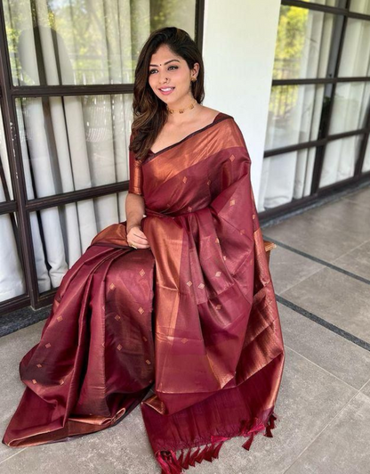 Sita Maroon Banarasi Silk Saree