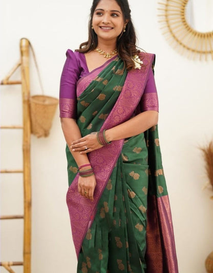 Kriti Green Soft Silk Saree