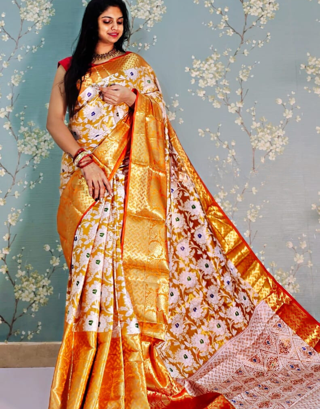 Nayna Yellow Kanchipuram Silk Saree