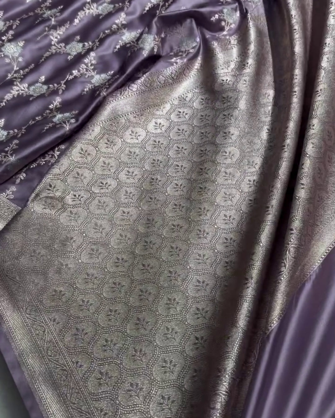 Samaira – Premium Lavender Banarasi Weave Saree