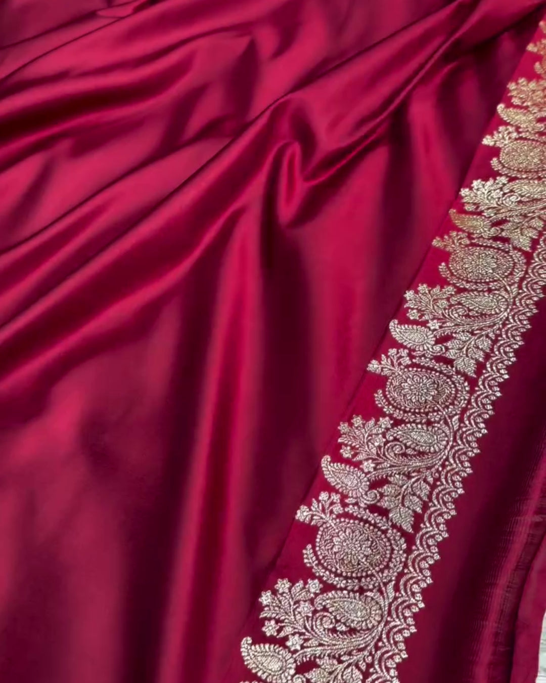 Bhakti - Royal Wine Banarasi Silk Blend Saree