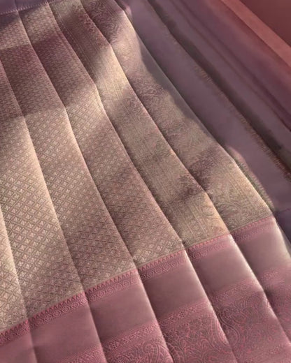 Jemisha - Dusty Mauve Antique Gold Woven Saree