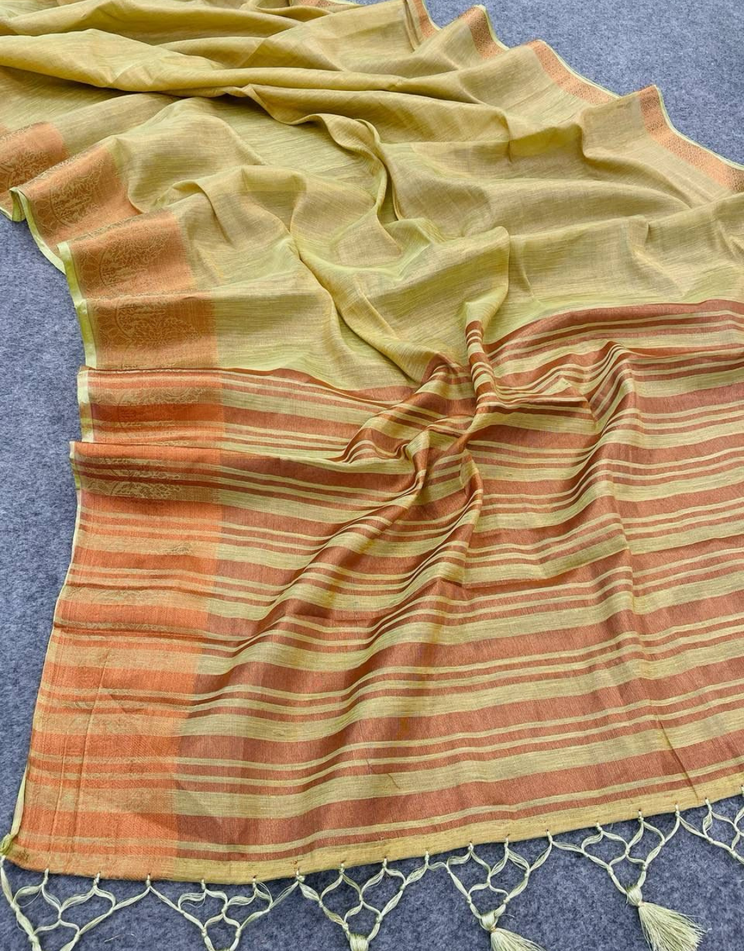 Anjali Pista Linen Silk Saree