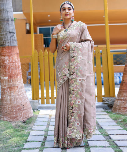 Apeksha Tussar Silk Embroidered Saree