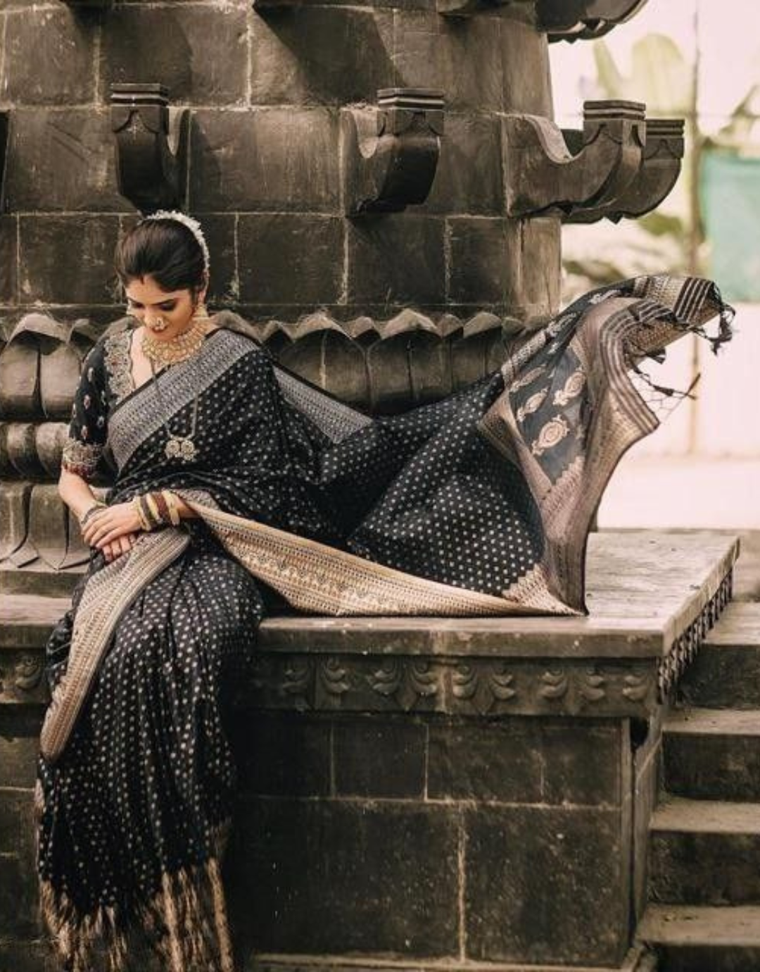 Purvi Black Soft Banarasi Silk Saree With Attractive Blouse