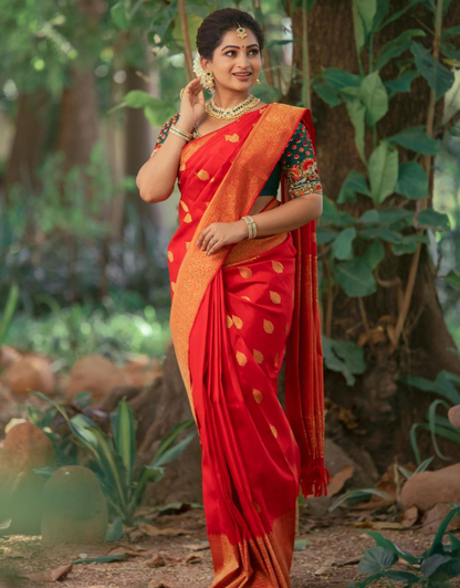 Annu Red Kanchipuram Saree