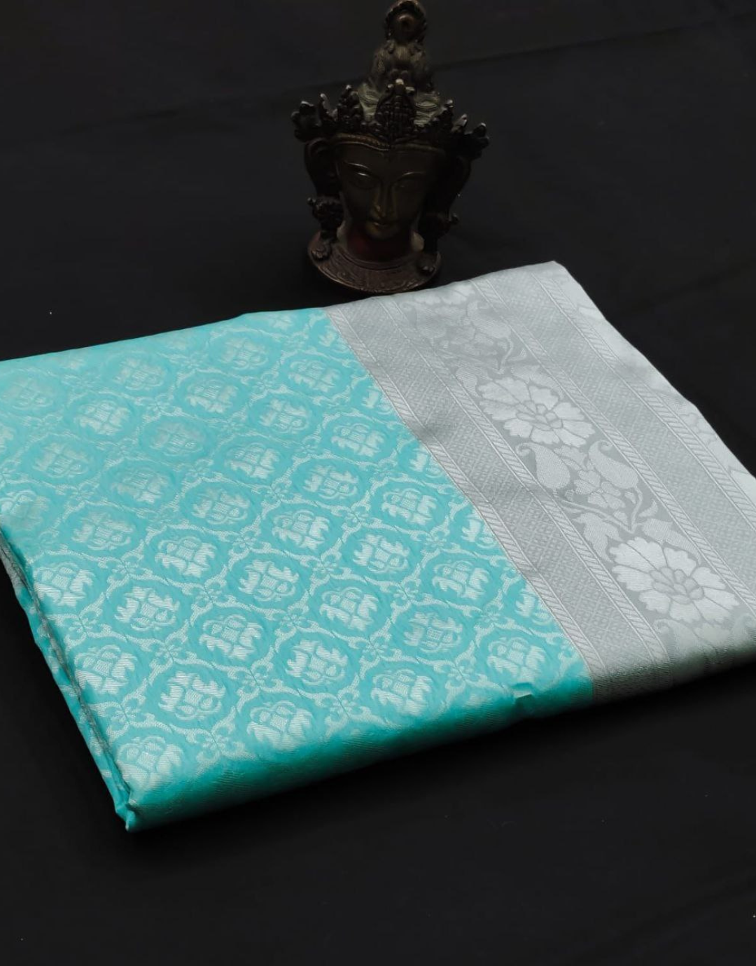 shivani Sky Blue Banarasi Saree