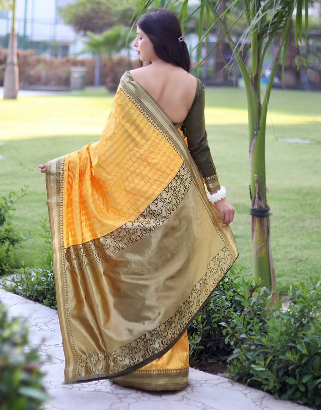 Zoya Yellow Soft Lichi Silk Saree Silk Saree With Angelic Blouse